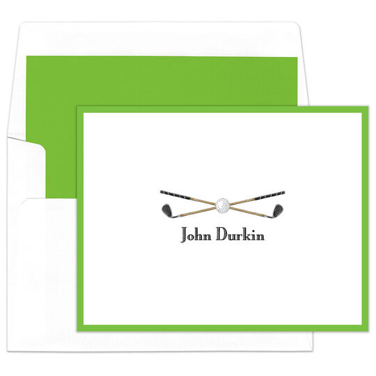 Golf Clubs Folded Note Cards